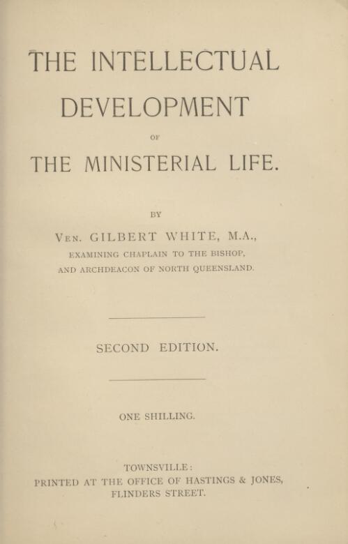 The intellectual development of the ministerial life
