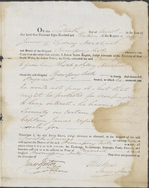 Notice of protest, 16 August 1813 [manuscript]