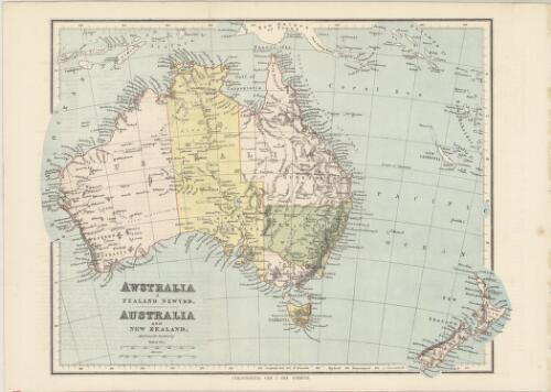 Awstralia a Zealand Newydd [cartographic material] = Australia and New Zealand : milltiroedd prydeinig