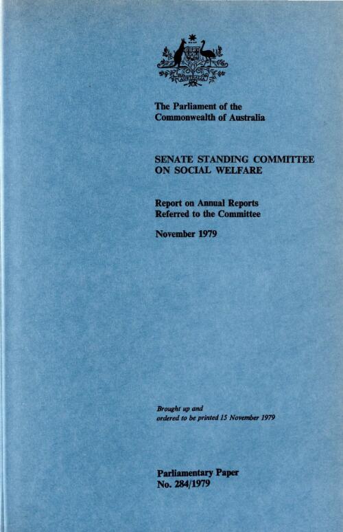 Report on annual reports referred to the committee, November 1979 / Senate Standing Committee on Social Welfare