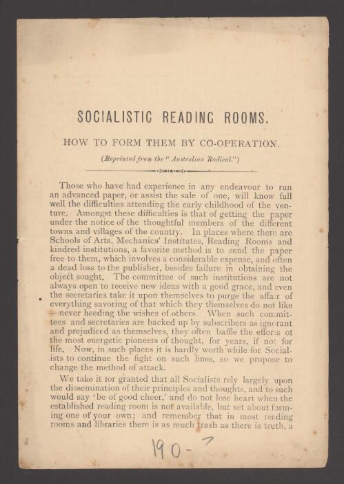 Socialistic reading rooms : how to form them by co-operation