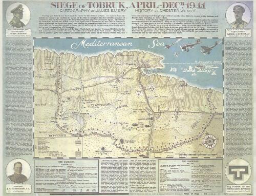 Siege of Tobruk, April - Decr. 1941 [cartographic material] / cartography by James Emery ; history by Chester Wilmot ; reproduced by Royal Australian Survey Corps, 1983 with kind permission of Gordon and Gotch, (Australasia) Ltd