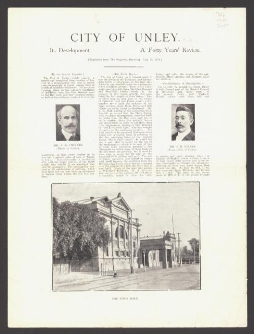 City of Unley, its development : a forty years' review