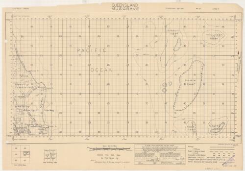 Musgrave, Queensland [cartographic material] / compiled from state maps by 1 Field Survey Coy ; reprinted, 2/1 Aust. Army Topo. Svy. Coy (AIF), Aust. Sury. Corps