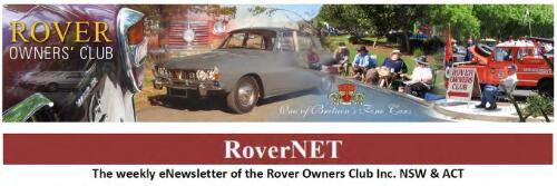 RoverNET : the weekly e-newsletter of the Rover Owners Club Inc. N.S.W. & A.C.T