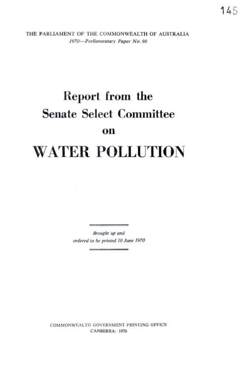 Water pollution in Australia : report / Select Committee on Water Pollution