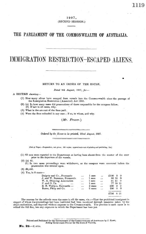 Immigration restriction--escaped aliens
