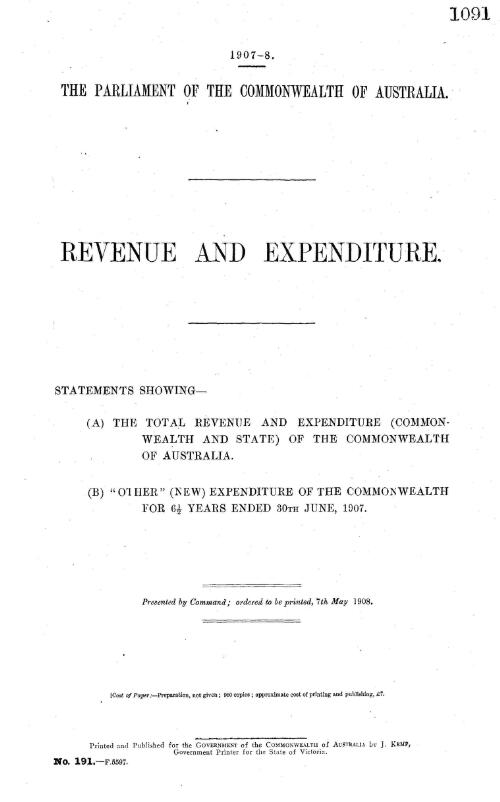 Revenue and expenditure