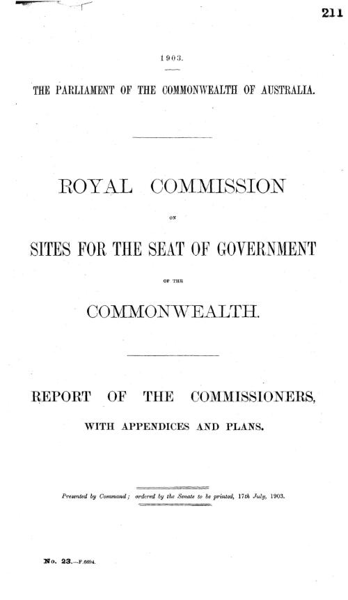 Royal Commission on Sites for the Seat of Government of the Commonwealth