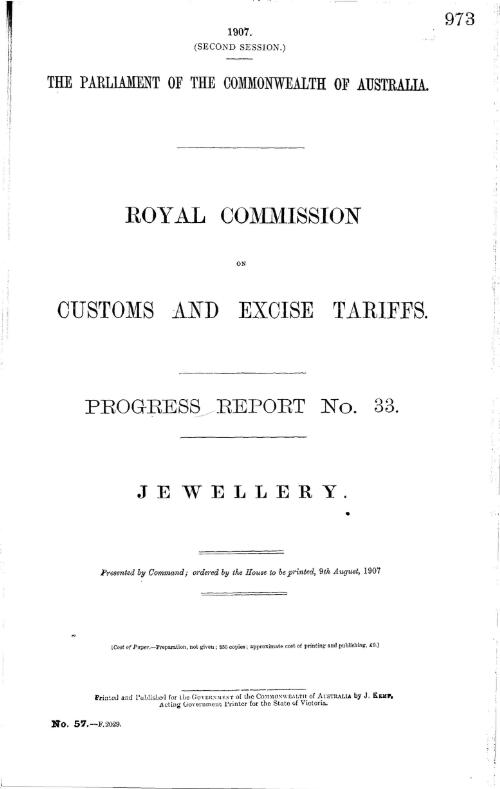 Progress report no. 33. : Jewellery