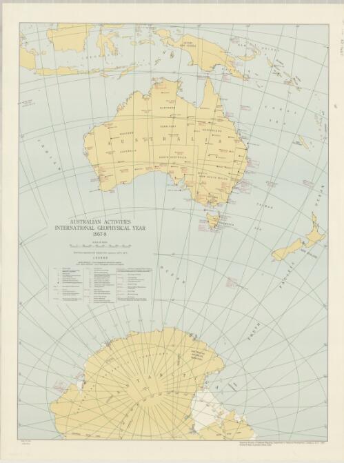 Australian activities, International Geophysical Year, 1957-8 [cartographic material] / drawn and reproduced by the Division of National Mapping, Department of National Development