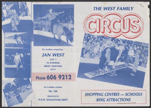 West Family Circus : shopping centres, schools ring attractions