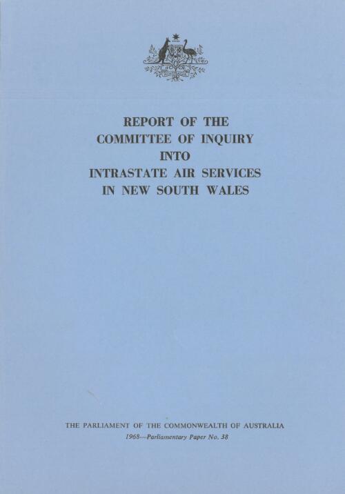 Report of the Committee of Inquiry into Intrastate Air Services in New South Wales