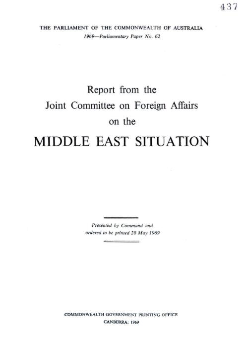 Report from the Joint Committee on Foreign Affairs on the Middle East situation
