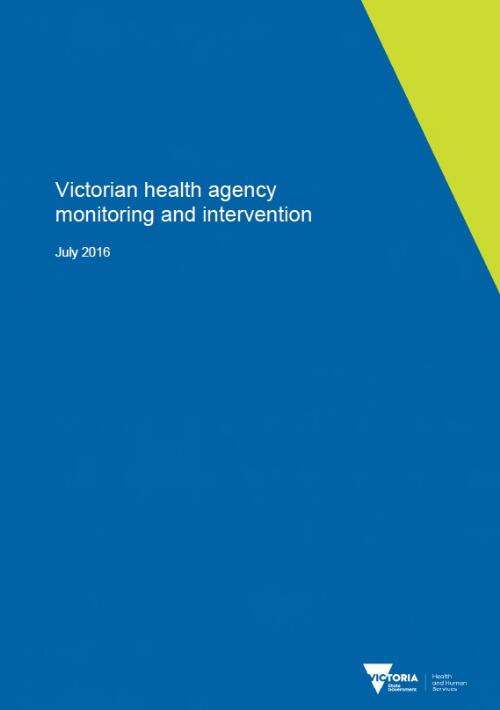 Victorian health agency monitoring and intervention