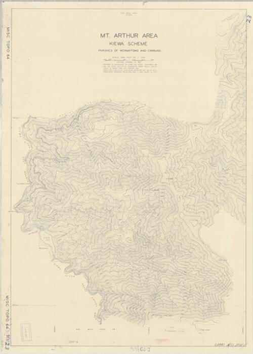 Mt. Arthur area, Kiewa Scheme [cartographic material] : parishes of Wermatong and Carruno / prepared by Department of Lands and Survey ... for the State Electricity Commission from aerial photos