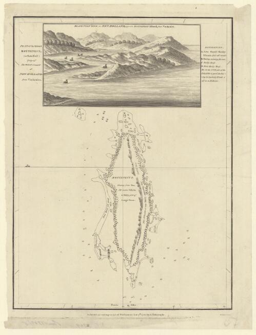 [Chart and view of Rottnest Island Western Australia] [cartographic material] / writing by T. Harmar