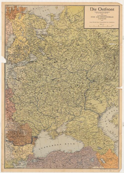 Die Ostfront [cartographic material] / gezeichnet von Hans Scheu, Kaiserslautern, nach dem Stand vom 1 April 1941
