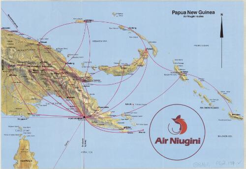 Papua New Guinea [cartographic material] : Air Niugini routes / Air Niugini