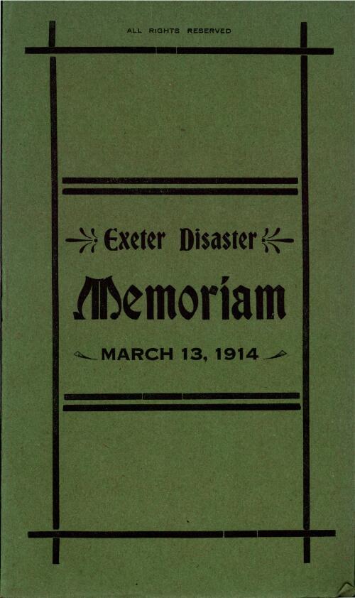 Exeter disaster : memoriam, March 13, 1914