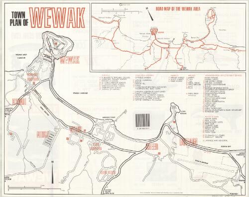 Town plan [cartographic material] : Wewak, the gateway of the Sepik / drawn by Bob Browne
