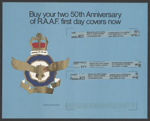 Buy your two 50th anniversary of R.A.A.F. first day covers now [picture]
