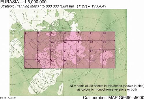 Strategic planning maps 1:5,000,000, Eurasia / prepared by the Army Map Service, Corps of Engineers ; compiled in 1955 from various small scale sources