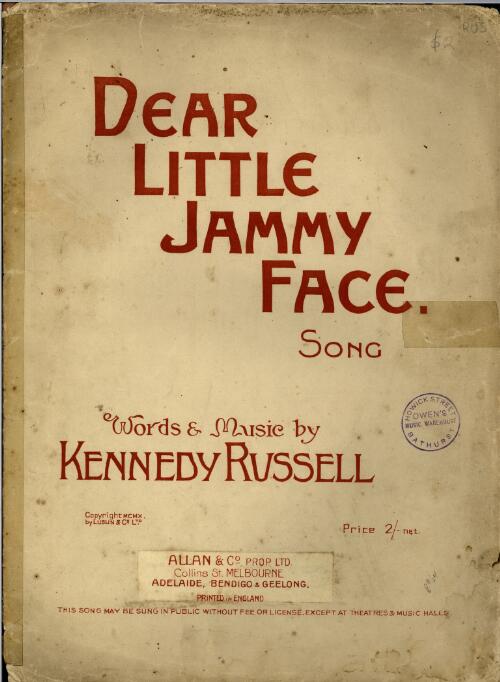 Dear little jammy face [music] / words and music by Kennedy Russell