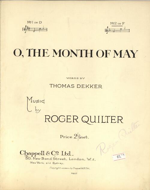 O, the month of May, op. 24, no. 4 [music] / poem by Thomas Dekker ; music by Roger Quilter