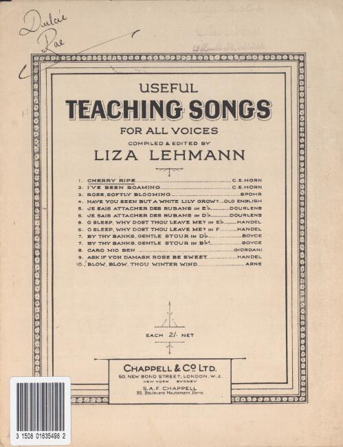 Cherry ripe [music] / words by Herrick ; music by C.E. Horn ; arranged by Liza Lehmann