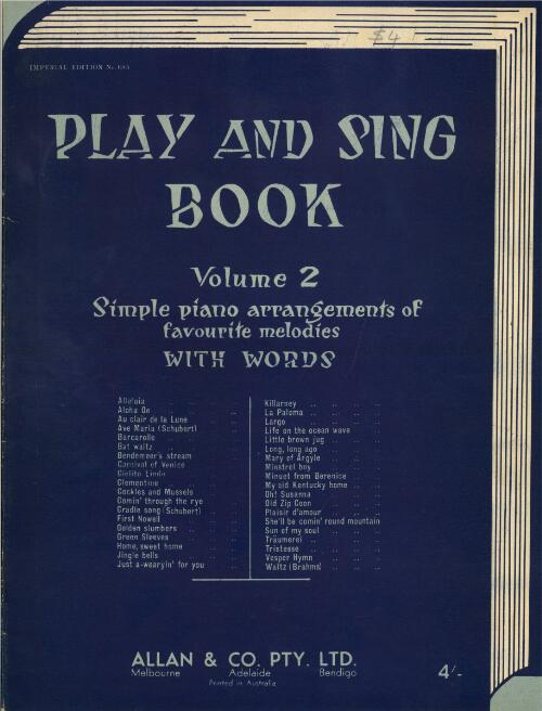 Play and sing book. Volume 2 [music] : simple piano arrangements of favourite melodies with words