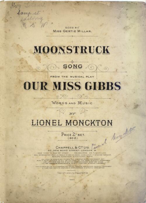 Moonstruck [music] : song / words and music by Lionel Monckton