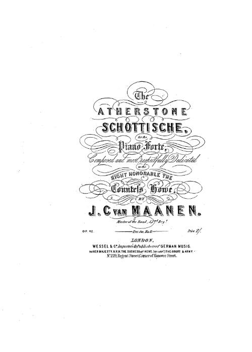 The Atherstone schottische  : for the piano forte [music] / composed and ... dedicated to ... Countess Howe by J.C. Van Maanen
