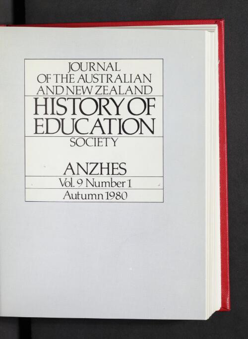 Journal of the Australian and New Zealand History of Education Society / ANZHES