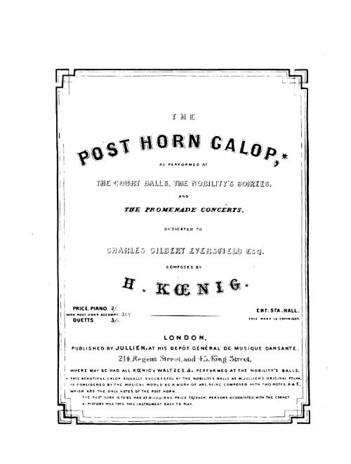 The post horn galop [music] / composed by Koenig