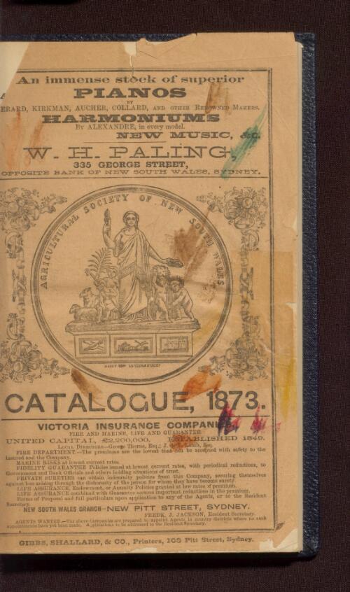 Catalogue [of the Metropolitan Intercolonial Exhibition] 1873
