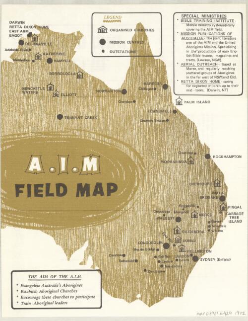 A.I.M. field map / Aborigines Inland Mission of Australia