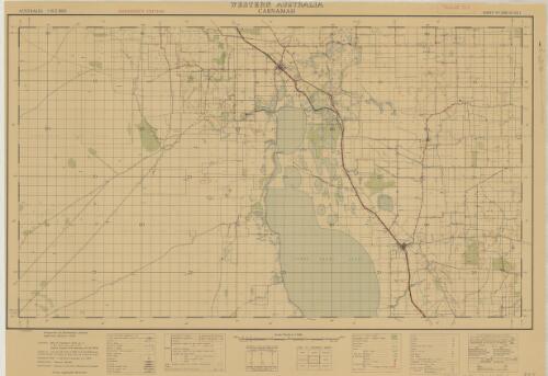 Carnamah, Western Australia / survey & compilation: surveyed and drawn in 1943 by 4 Aust. Field Survey Coy., R.A.E. by Plane Table and chained traverses ; prepared by Australian Section Imperial General Staff ; reproduction: by L.H.Q. (Aust.) Cartographic Coy., 1943