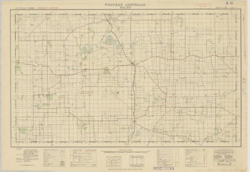Ballidu, Western Australia / reproduction L.H.Q. Cartographic Coy., Aust. Survey Corps., 1943 ; prepared by Australian Section Imperial General Staff ; drawing 4 Field Survey Coy., Aust. Survey Corps