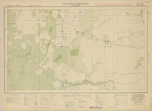 Yatheroo, Western Australia / reproduced by L.H.Q. (Aust.) Cartographic Company, 1943 ; prepared by Australian Section Imperial General Staff ; surveyed in 1943 by 4th. Australian Field Survey Coy. R.A.E. by plane table, chain traverses