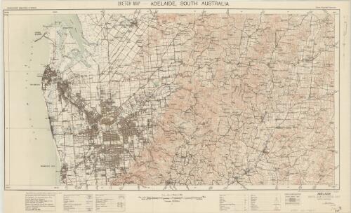 Sketch map - Adelaide, South Australia / prepared by Commonwealth Section, Imperial General Staff ; Photo-Lithographed at the Department of Lands and Survey, Melbourne by W.J. Butson, 22.10.14
