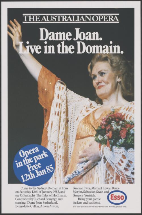 Dame Joan live in the Domain [picture] : Opera in the Park free, 12th Jan. 85