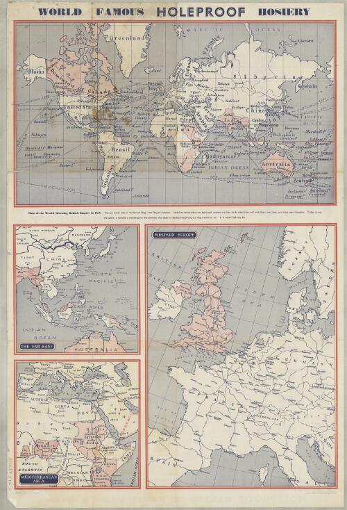 Map of the world (showing British Empire in red) / [Holeproof Limited]