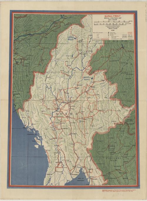 Burma front special strategic map [cartographic material] / Newsmap prepared by Orientation Department, Special Service Section, H.Q., U.S.A.F., C.B.I., maps produced by M.D.S., A.S.F., War Dept