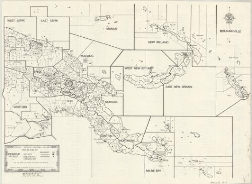 Districts, sub-districts and census divisions, Papua New Guinea 1973 / Mapping Section 27-8-'73