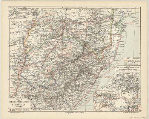Karte des Kriegsschauplatzes in Südafrika : 1899-1902