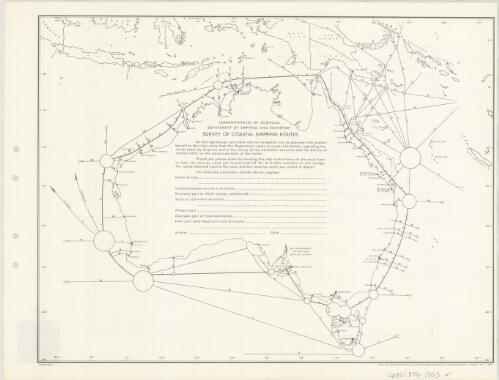 Survey of coastal shipping routes [cartographic material] / drawn and reproduced by the Division of National Mapping, Department of National Development
