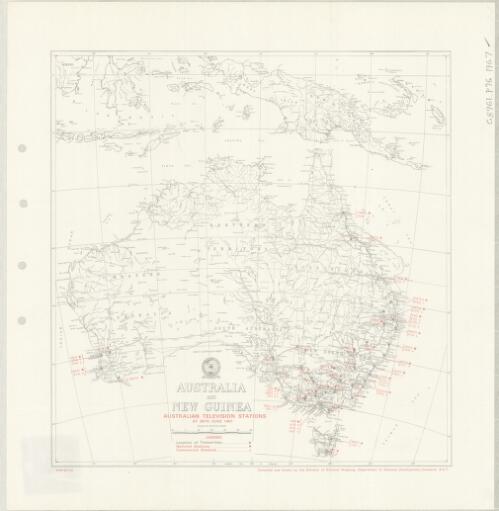 Australian television stations at 30th June 1967 [cartographic material] / compiled and drawn by the Division of National Mapping, Department of National Development
