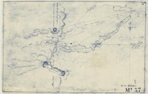 [A geographical sketch of the pass between Mt. Cordeaux and Mt. Mitchell] [cartographic material]