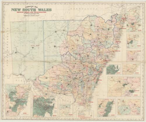 Commercial map of New South Wales showing shires and municipalities [cartographic material] / H.E.C. Robinson Ltd